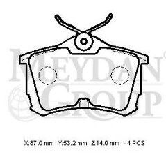 HONDA ACCORD- 01/02; ARKA FREN BALATASI (DİSK) (87X53,2X14) (DAIWA) 43022-S1A-E02