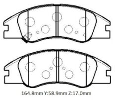 KIA CERATO- 04/05; ÖN FREN BALATASI (DİSK) (164,8X58,9X17) (DAIWA) 581012FA20