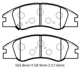 KIA CERATO- 07/09; ÖN FREN BALATASI (DİSK) (164,8X58,9X17) (DAIWA) 581012FA20