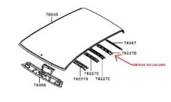 MITSUBISHI L200- PICK UP- 06/15; TAVAN İÇ KORUMA SACI ORTANIN ARKASI (ORİJİNAL) 5290A494T