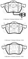 AUDI A100- 92/95; ÖN FREN BALATASI 2,0/2,4D/2,5TDI/2,6/2,8 (2KABLOLU)(DİSK)(156,4X73,8X19,5)(BRAMAX) 4A0698151A