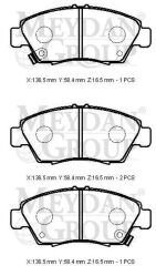 HONDA CIVIC- SD- 02/04; ÖN FREN BALATASI (DİSK) (136,5X51,5X16,5) (DAIWA) 45022-SR3-V00