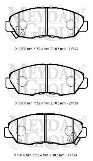HONDA ACCORD- 90/93; ÖN FREN BALATASI (DİSK) (137,8X47,5X18,5) (DAIWA) 45022-SM4-507