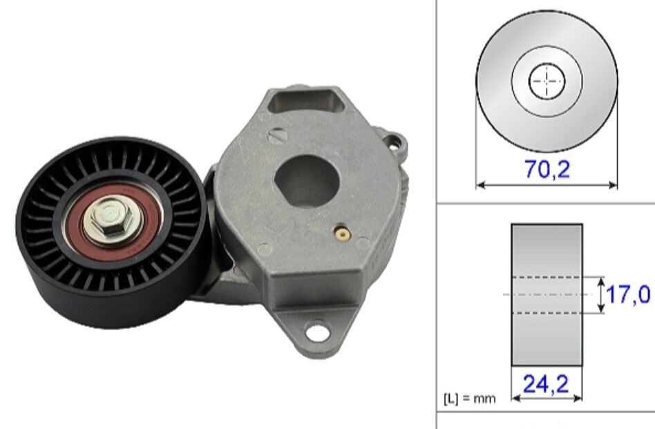 SNR GA369.07 - V KAYIŞ GERGİ KÜTÜĞÜ (70,2X24,2) 1.3VVTİ TOYOTA AURIS (E15), COROLLA (E15), URBAN CRUISER (P1), YARIS (P9) 08-16