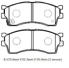 KIA SEPHIA- II- 02/06; ÖN FREN BALATASI (DİSK) (129X51,3X15,9) (DAIWA) 58115-FDC00