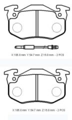 RENAULT TWINGO- 01/02; ÖN FREN BALATASI (2 KABLOLU)(DİSK)(105X54,7X15) (BRAMAX) 7701202891