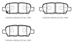 NISSAN JUKE- 11/19; ARKA FREN BALATASI 1,2/1,5/1,6 (DİSK) (105.4X38X14)(DAIWA) 44060-8H385