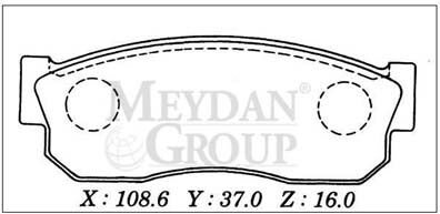 NISSAN SUNNY- B11 CD17- 84/86; ÖN FREN BALATASI BENZİNLİ TİP (DİSK) (108,6X37X16) (DAIWA) 41060-13A90