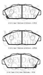 HONDA ACCORD- 90/93; ÖN FREN BALATASI (DİSK) (141,2X51X18,5) (DAIWA) 45022-SM2-000