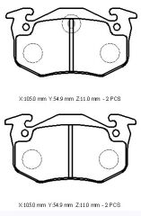 RENAULT MEGANE- 1- 99/02; ARKA FREN BALATASI (DİSK) (105X54,9X11) (BRAMAX) 7701204664