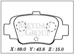 NISSAN MICRA- K11- 98/02; ARKA FREN BALATASI (DİSK) (89X43,8X15) (DAIWA) 44060-99B25