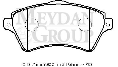 LANDROVER DISCOVERY- 90/98; ÖN FREN BALATASI (10LU)(DİSK) (131,7X62,2X17,5) (FMK) SFP000020
