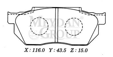 HONDA CIVIC- SD/HB- 92/95; ÖN FREN BALATASI TIRNAKSIZ TİP (DİSK) (116X43,5X15) (DAIWA) 45022-SB0-670