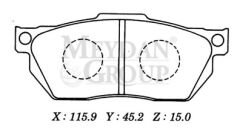HONDA CIVIC- SD/HB- 92/95; ÖN FREN BALATASI DÜZ TİP (DİSK) (115,9X45,2X15)(DAIWA) 43153-SB2-601