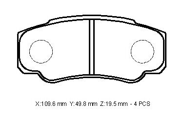PEUGEOT BOXER- 03/07; ARKA FREN BALATASI 16 JANT (KABLOSUZ)(DİSK) (109,6X49,8X19,5)(BRAMAX) 4252.47