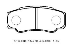 PEUGEOT BOXER- 03/07; ARKA FREN BALATASI 16 JANT (KABLOSUZ)(DİSK) (109,6X49,8X19,5)(BRAMAX) 4252.47