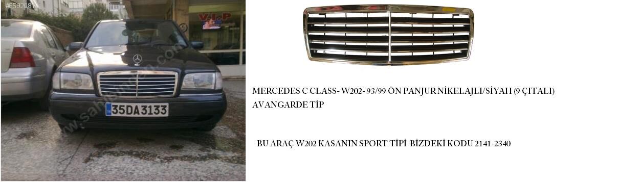 MERCEDES C CLASS- W202- 93/99; ÖN PANJUR NİKELAJLI/SİYAH (9 ÇITALI) AVANGARDE TİP (TW) 2028800383