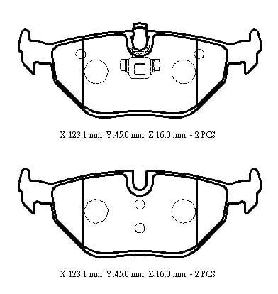 BMW 3 SERI- E46- SD/COUPE- 98/05; ARKA FREN BALATASI 316/318/320(KABLOSUZ)DİSK)(123,1X45X16)(BRAMAX) 34211164499