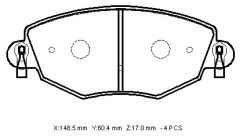 FORD MONDEO- 05/07; ÖN FREN BALATASI 1,8/2,0/2,2/2,5 (DİSK) (148,5X60,4X17) (BRAMAX) 1S71-2K021-AB