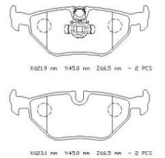 BMW 5 SERI- E39- 01/03; ARKA FREN BALATASI (KABLOSUZ)(DİSK) (121,9X45X16,5/123,1X45X16,5)(BRAMAX) 34211163395