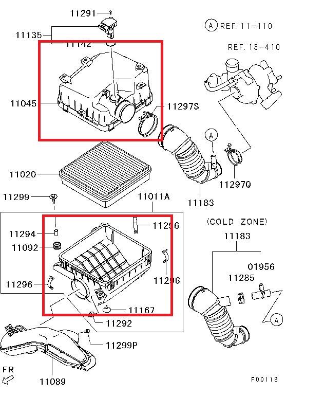 MITSUBISHI L200- PICK UP- 06/15; HAVA FİLTRE KUTUSU KOMPLE (CASP) MN135613