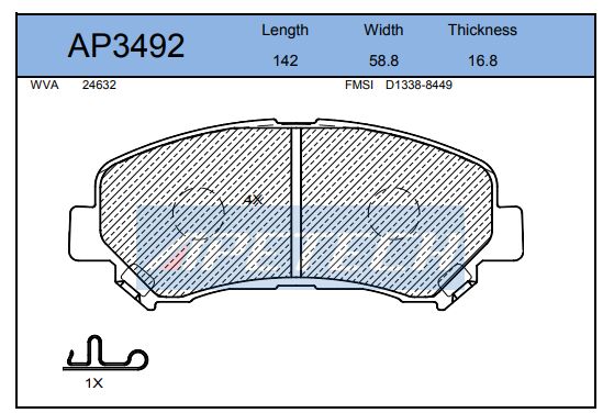 DİSK BALATA ÖN AP3492 QASHQAI 1.5 2.0 DCI (07-) KOLEOS 2.0 DCI (08-)