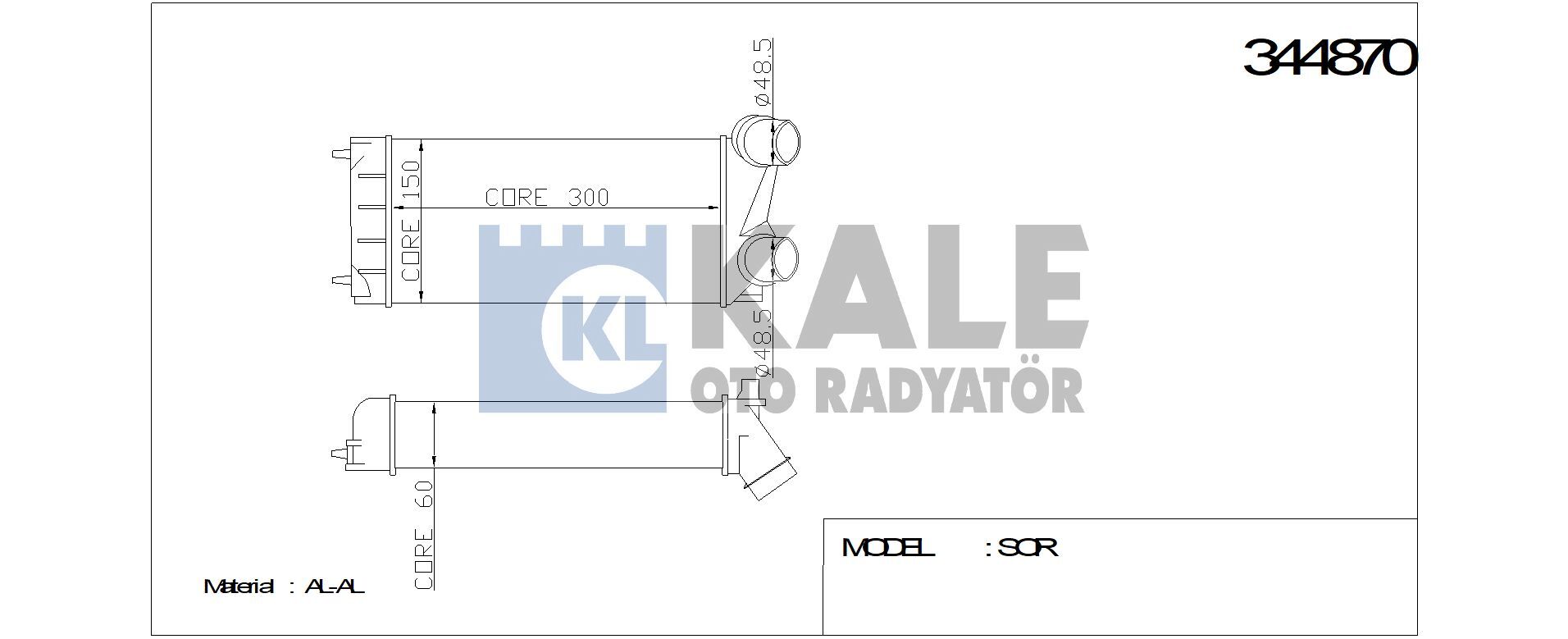 TURBO RADYATÖRÜ 344870 P308 P3008 P5008 PARTNER TEPE C4 C4(B7) DS4 C4 PICASSO D