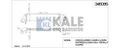 TURBO RADYATÖRÜ 345085 DUSTER (09-) LOGAN MCV 1.5DCI (K9K) SANDERO