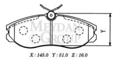 NISSAN VANETTE- 96/02; ÖN FREN BALATASI (DİSK) (145X51X16) (DAIWA) 41060-9C525