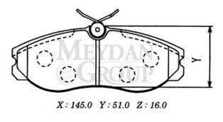 NISSAN TERRANO- 93/97; ÖN FREN BALATASI (DİSK) (145X51X16) (DAIWA) 41060-9C525