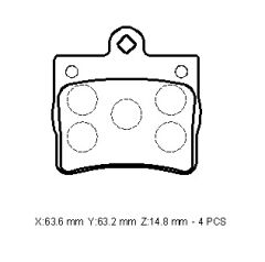 MERCEDES C CLASS- W202- 93/99; ARKA FREN BALATASI (KABLOSUZ)(DİSK) (63,6X63,2X14,8) (BRAMAX) A0054201820