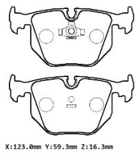 BMW 7 SERI- E38- 94/01; ARKA FREN BALATASI (KABLOSUZ) (DİSK) (123X59,3X16,3) (BRAMAX) 34211159344