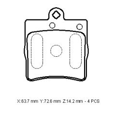 MERCEDES E CLASS- W210- 96/99; ARKA FREN BALATASI (KABLOSUZ)(DİSK)(63,7X72.6X14,2) (BRAMAX) A0044201720