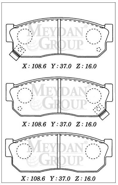NISSAN SUNNY- B11 CD17- 84/88; ÖN FREN BALATASI DİZEL TİP (DİSK) (108,6X37X16) (DAIWA) 41060-01A25