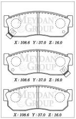 NISSAN SUNNY- B11 CD17- 84/88; ÖN FREN BALATASI DİZEL TİP (DİSK) (108,6X37X16) (DAIWA) 41060-01A25