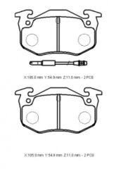 CITROEN SAXO- 96/00; ARKA FREN BALATASI (2 KABLOLU)(DİSK) (105X54,9X11)(BRAMAX) 4254.42