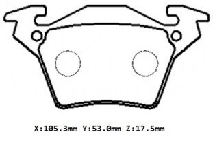 MERCEDES VITO- W638- 96/03; ARKA FREN BALATASI (DİSK)113/114/108/110/112 (105.3x53x17.5)(BRAMAX) 0034200220