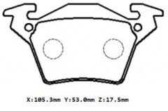 MERCEDES VITO- W638- 96/03; ARKA FREN BALATASI (DİSK)113/114/108/110/112 (105.3x53x17.5)(BRAMAX) 0034200220