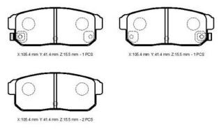 NISSAN PRIMERA- P11- 00/02; ARKA FREN BALATASI (DİSK) (105,4X42,9X15,5) (DAIWA) 44060-6Z326