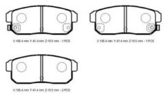 NISSAN PRIMERA- P11- 00/02; ARKA FREN BALATASI (DİSK) (105,4X42,9X15,5) (DAIWA) 44060-6Z326