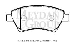 RENAULT MEGANE- 2- 03/09; ÖN FREN BALATASI (KABLOSUZ)(DİSK) (136,6X59,2X17,5) (FMK) 7701207672