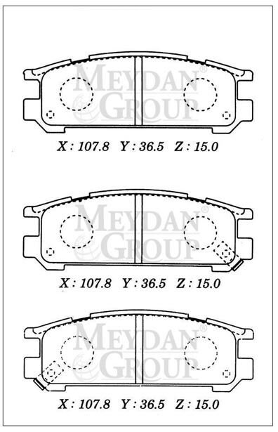 SUBARU IMPREZA- 93/96; ARKA FREN BALATASI (DİSK) (107,8X36,5X15) (DAIWA) 26296-AA082