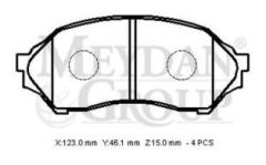 MAZDA 323- FAMILIA- 99/02; ÖN FREN BALATASI 1,4/1,6 (DİSK) (123X46,1X15) (DAIWA) BJYD3328Z
