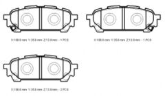 SUBARU IMPREZA- 06/07; ARKA FREN BALATASI 2,0/2,5 AWD (DİSK) (108,6X35,6X13,8) (DAIWA) 26696-FE040