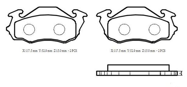 SUBARU DOMINGO/LIBERO- 90/94; ÖN FREN BALATASI (DİSK) (115X49X15) (DAIWA) 26290-TA071