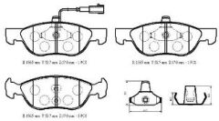 ALFA ROMEO 145- 95/00; ÖN FREN BALATASI 1,8/1,9 (KABLOSUZ)(DİSK) (156.5x52.7x17) (BRAMAX) 71753041