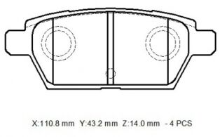 MAZDA 6- SD- 03/06; ARKA FREN BALATASI 2,0/2,3 (DİSK)(110,8X42X14)(BRAMAX) GPYB2648Z