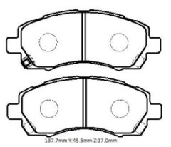 SUBARU IMPREZA- 99/03; ÖN FREN BALATASI (DİSK) (137,7X45,5X17) (DAIWA) 26296-AE040