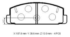 MAZDA 6- SD- 2006; ARKA FREN BALATASI (DİSK) (107.8X39.6X13)(DAIWA) GJYA2648Z