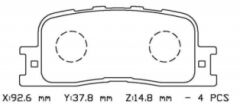 TOYOTA CAMRY- 01/04; ARKA FREN BALATASI (DİSK) (92,6X37,8X14,8) (DAIWA) 04466-33140